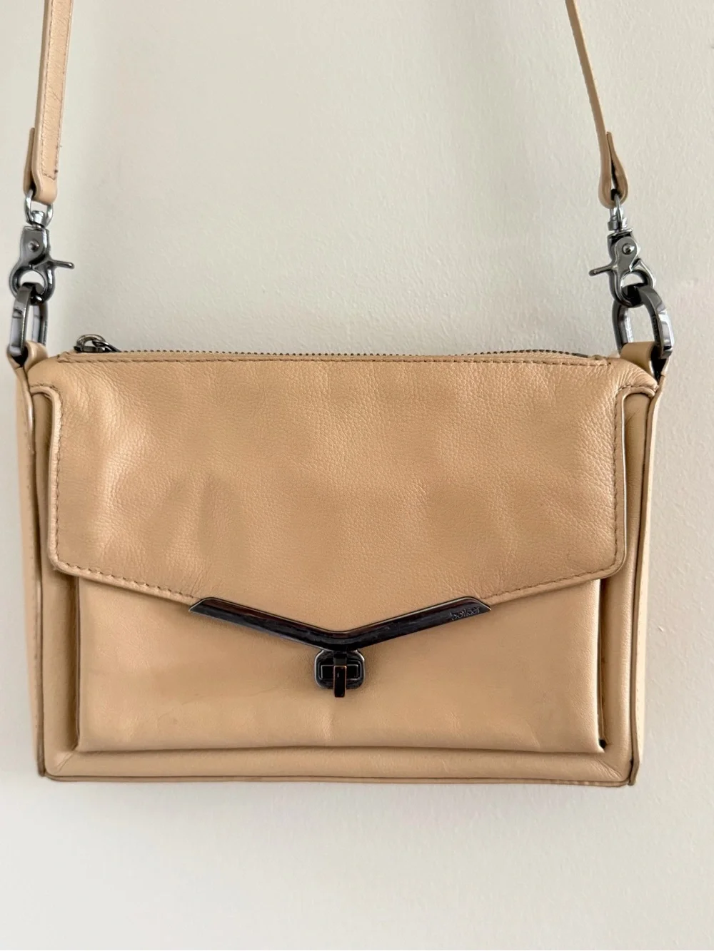 Botkier New York Leather Crossbody Bag Beige‎ Nude Neutral Should Bag Purse